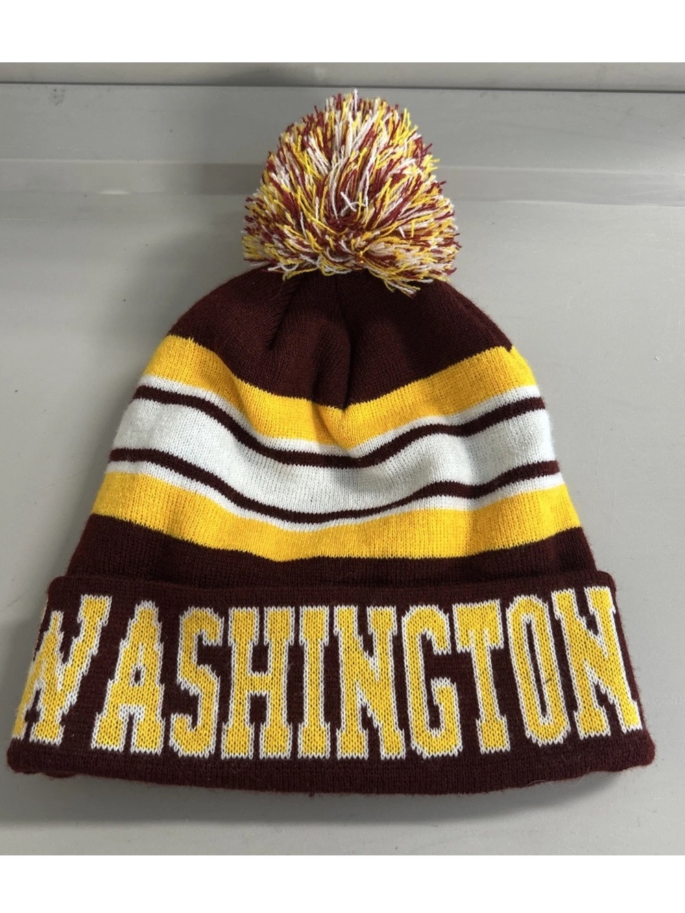 Washington Commanders NFL Knit Pom Winter Cuffed Toboggan Beanie Hat OSFM
